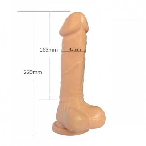 Телесный фаллоимитатор 8 Inch Carved DIldo - 22 см.