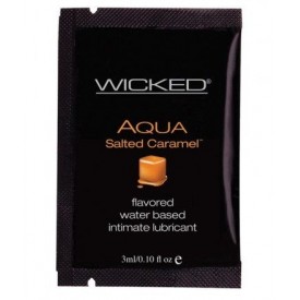 Лубрикант со вкусом соленой карамели WICKED AQUA Salted Caramel - 3 мл.