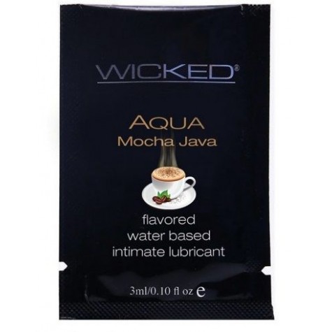 Лубрикант со вкусом кофе мокко WICKED AQUA Mocha Java - 3 мл.