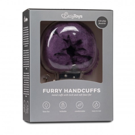 Наручники с фиолетовым мехом Furry Handcuffs