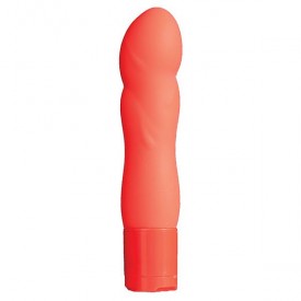 Оранжевый мини-вибратор NEON BLISS VIBRATOR - 9 см.