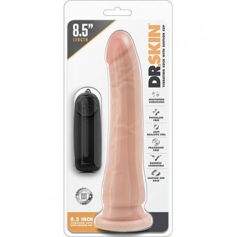 Телесный вибратор 8.5 Inch Vibrating Realistic Cock With Suction Cup - 21,6 см.